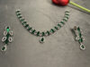 Premium luxury artificial necklace(Green Stone)